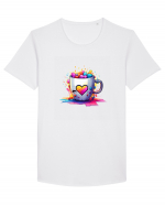 Graffiti Coffee  cup Tricou mânecă scurtă guler larg Bărbat Skater