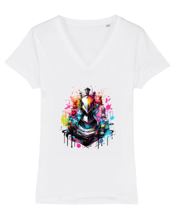 Graffiti chess piece White