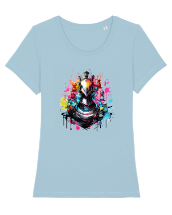 Graffiti chess piece Sky Blue