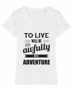 Viațe e aventură Tricou mânecă scurtă guler V Damă Evoker