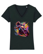 Biker Life Tricou mânecă scurtă guler V Damă Evoker