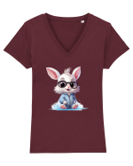 Nerd bunny Tricou mânecă scurtă guler V Damă Evoker