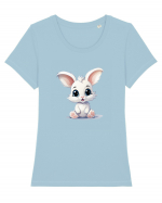 Sweet bunny Tricou mânecă scurtă guler larg fitted Damă Expresser