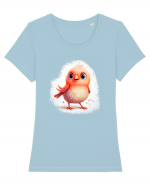 Sweet bird Tricou mânecă scurtă guler larg fitted Damă Expresser