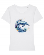 Sweet dolfin Tricou mânecă scurtă guler larg fitted Damă Expresser