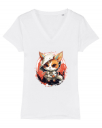 Sweet cat Tricou mânecă scurtă guler V Damă Evoker