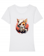 Sweet cat Tricou mânecă scurtă guler larg fitted Damă Expresser