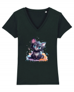 Sweet cat Tricou mânecă scurtă guler V Damă Evoker