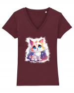 Sweet cat Tricou mânecă scurtă guler V Damă Evoker