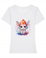 Sweet cat Tricou mânecă scurtă guler larg fitted Damă Expresser