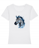 Sweet zebra Tricou mânecă scurtă guler larg fitted Damă Expresser