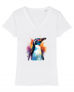 Sweet penguin Tricou mânecă scurtă guler V Damă Evoker