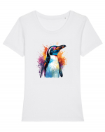 Sweet penguin Tricou mânecă scurtă guler larg fitted Damă Expresser