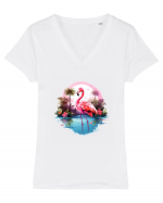 Sweet flamingo Tricou mânecă scurtă guler V Damă Evoker