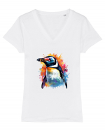 Sweet penguin Tricou mânecă scurtă guler V Damă Evoker