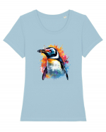 Sweet penguin Tricou mânecă scurtă guler larg fitted Damă Expresser