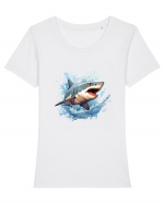 Underwater  Tricou mânecă scurtă guler larg fitted Damă Expresser