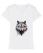 Dream Wolf Tricou mânecă scurtă guler V Damă Evoker