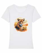 Lion Tricou mânecă scurtă guler larg fitted Damă Expresser