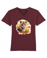 Lion Tricou mânecă scurtă guler V Bărbat Presenter