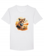 Lion Tricou mânecă scurtă guler larg Bărbat Skater