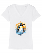 Penguin  splash Tricou mânecă scurtă guler V Damă Evoker