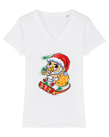 BABY SANTA SKATEBOARDER White