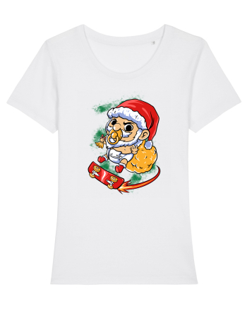 BABY SANTA SKATEBOARDER White