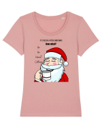 Santa needs coffee Tricou mânecă scurtă guler larg fitted Damă Expresser