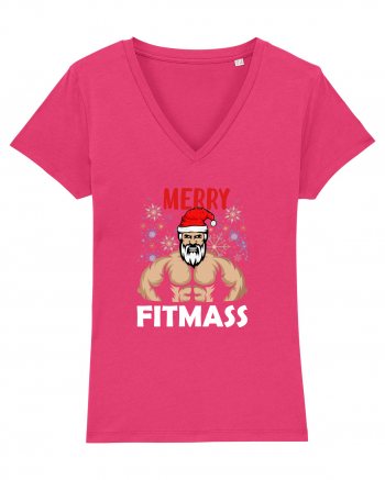 Merry Fitmas Holiday Workout T-Shirt Raspberry