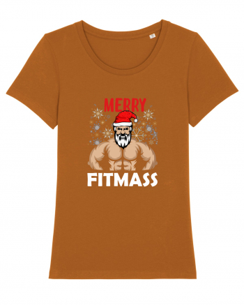 Merry Fitmas Holiday Workout T-Shirt Roasted Orange