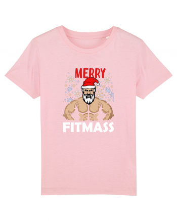 Merry Fitmas Holiday Workout T-Shirt Cotton Pink