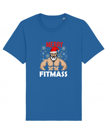 Merry Fitmas Holiday Workout T-Shirt Royal Blue
