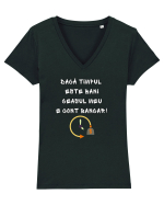 DACĂ TIMPUL ESTE BANI... Tricou mânecă scurtă guler V Damă Evoker