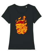 FLAME OF SANTA Tricou mânecă scurtă guler larg fitted Damă Expresser