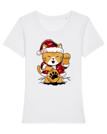 LUCKY MEOW SANTA White