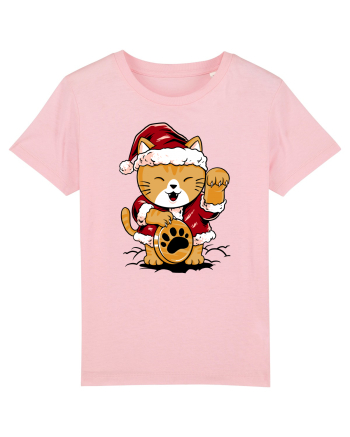 LUCKY MEOW SANTA Cotton Pink
