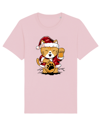 LUCKY MEOW SANTA Cotton Pink