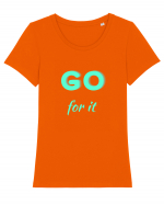 Go for it Tricou mânecă scurtă guler larg fitted Damă Expresser