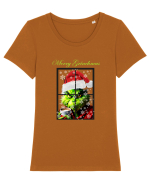 Merry Grinchmas Tricou mânecă scurtă guler larg fitted Damă Expresser