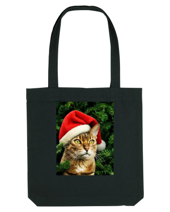 Cat in Christmas tree Black
