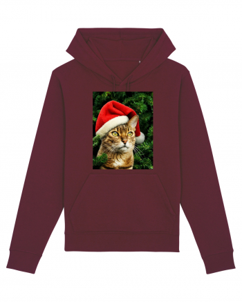 Cat in Christmas tree Burgundy