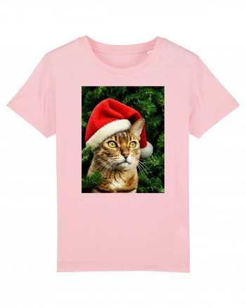 Cat in Christmas tree Cotton Pink
