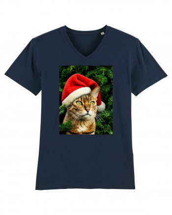 Cat in Christmas tree French Navy