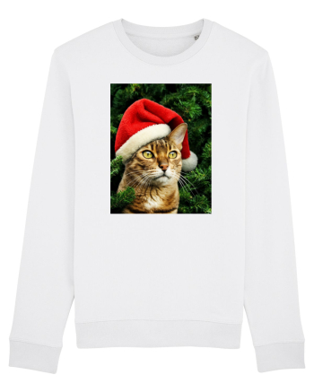Cat in Christmas tree White