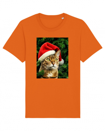 Cat in Christmas tree Bright Orange