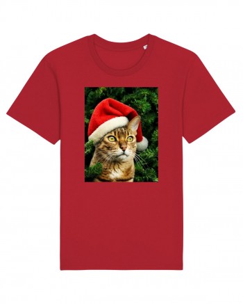 Cat in Christmas tree Red