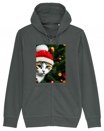 Cat in Christmas tree Anthracite