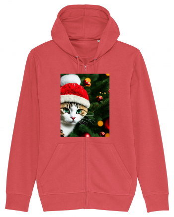 Cat in Christmas tree Carmine Red