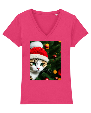 Cat in Christmas tree Raspberry